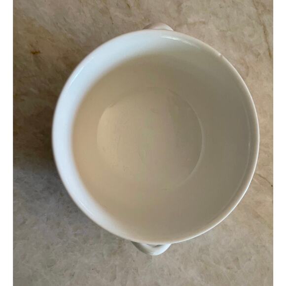 Villeroy & Boch white porcelain soup bowl double handles 4-1/4” - Picture 4 of 13